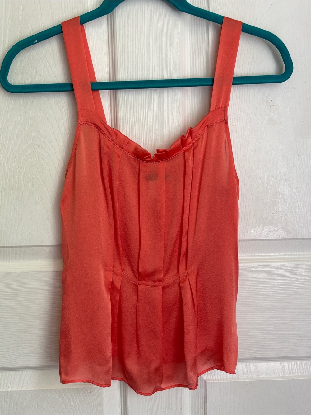 J. Crew Sleeveless Coral 100% Silk lightweight Blouse Size 0 Party elegant